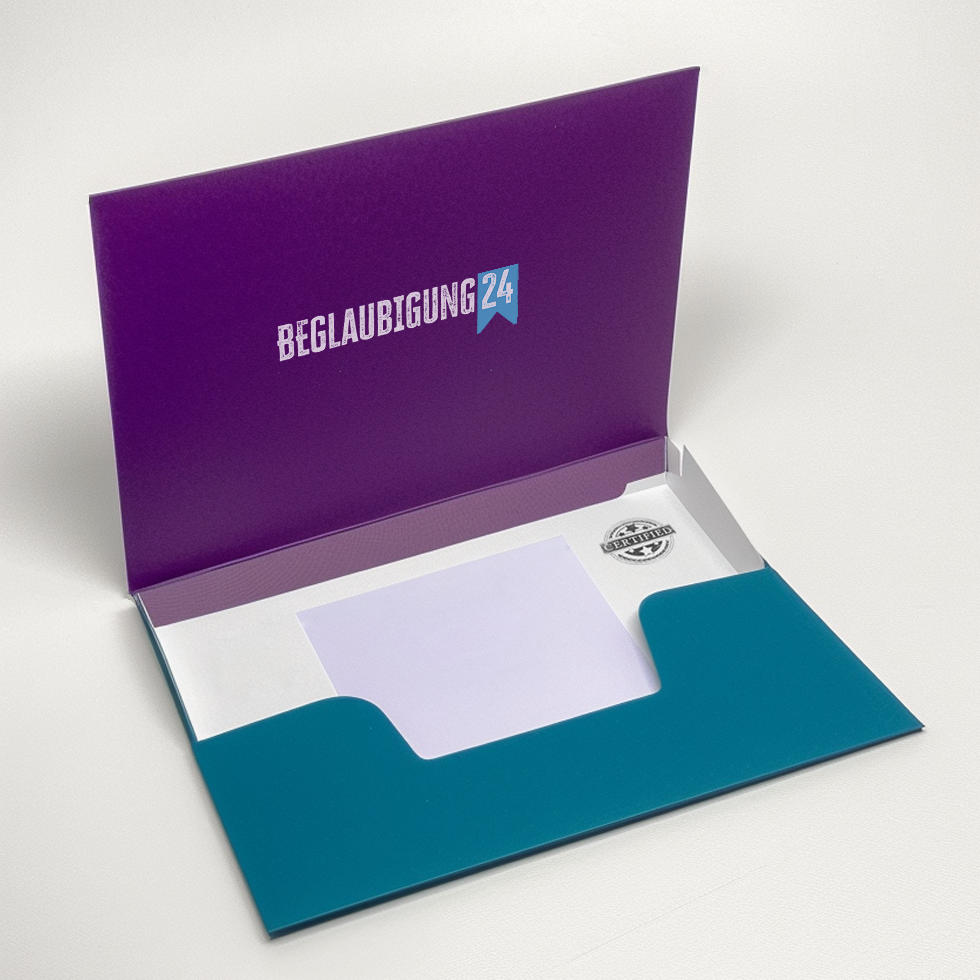 Ausdruck in hochwertiger Mappe & Versand per Post